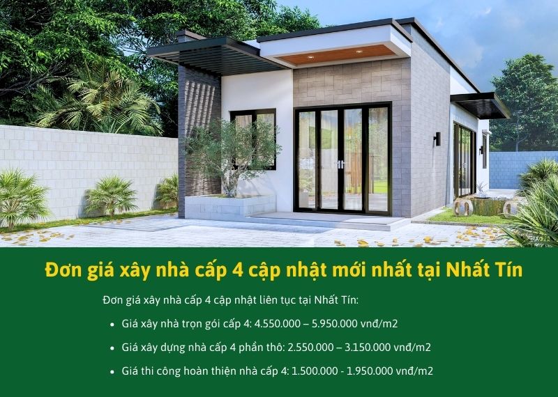 Đơn giá xây nhà cấp 4 Xây dựng Nhất Tín