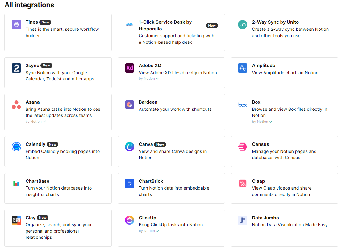 Notion Integrations