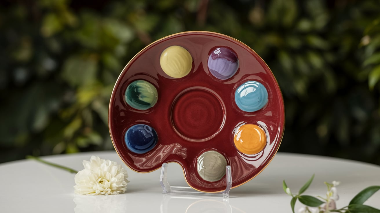 Paint Palette Shaped Tea Saucer Seiei