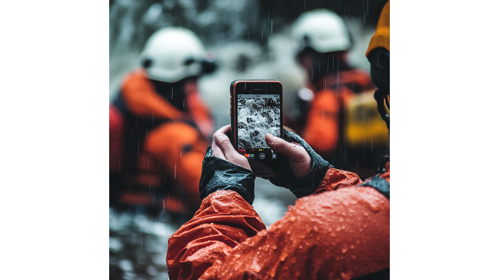 A rescuer using a VPN on a phone