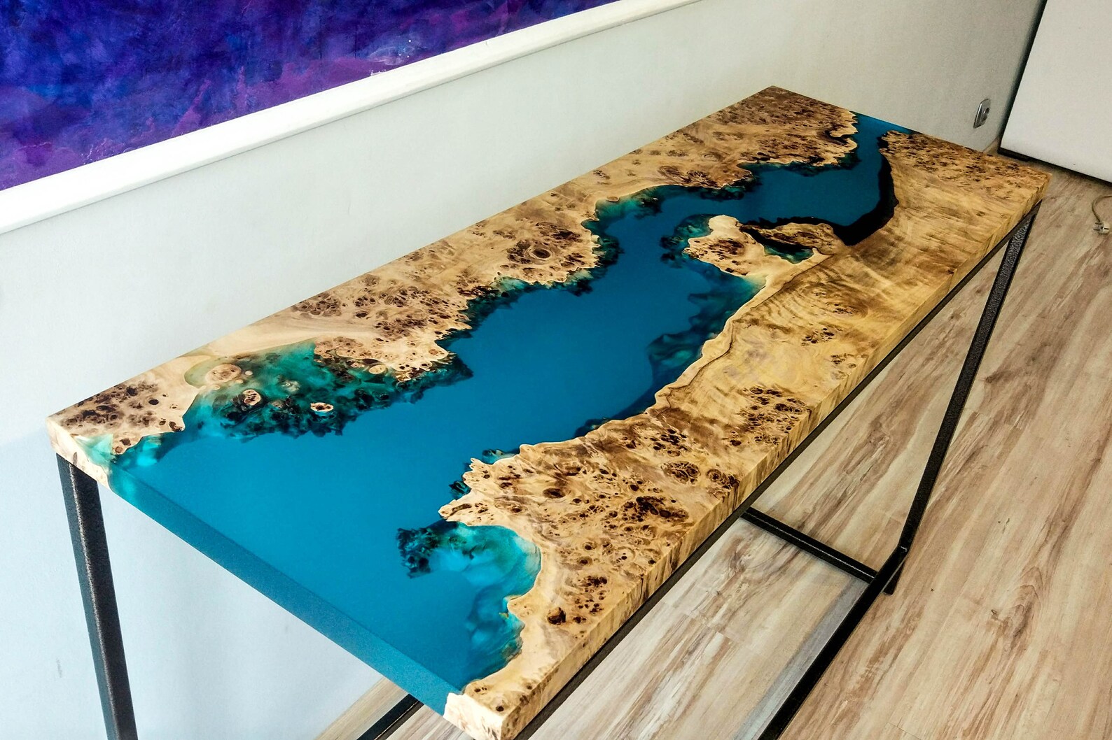 burl wood coffee table