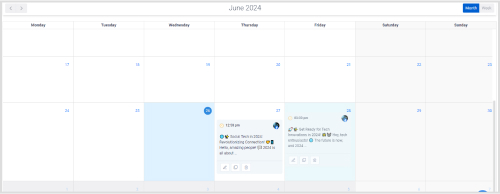 scheduled Facebook posts on the planner