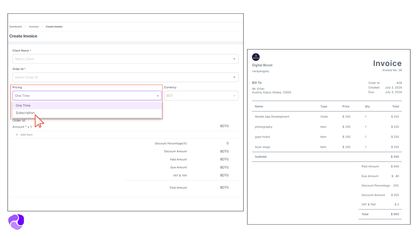 Agency Handy Invoice