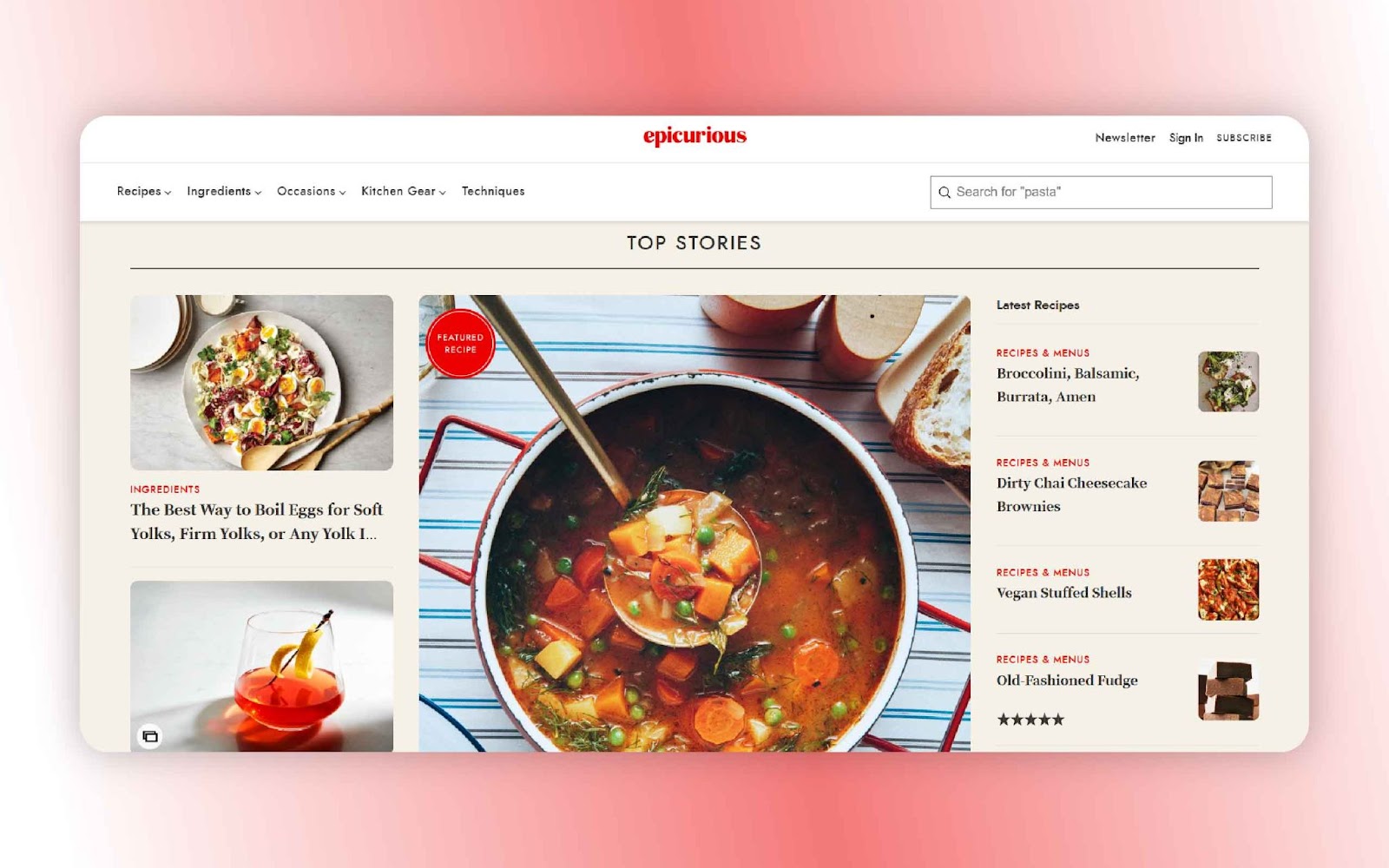 Epicurious - best recipe websites