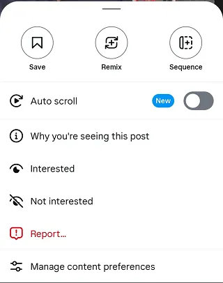 Instagram auto-scroll feature