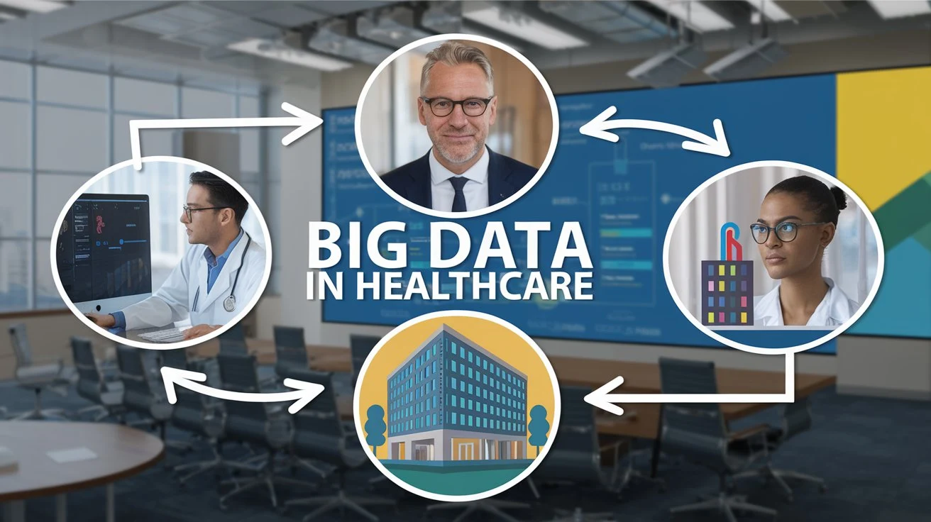 An infographic demonstrating the applications of big data in healthcare.