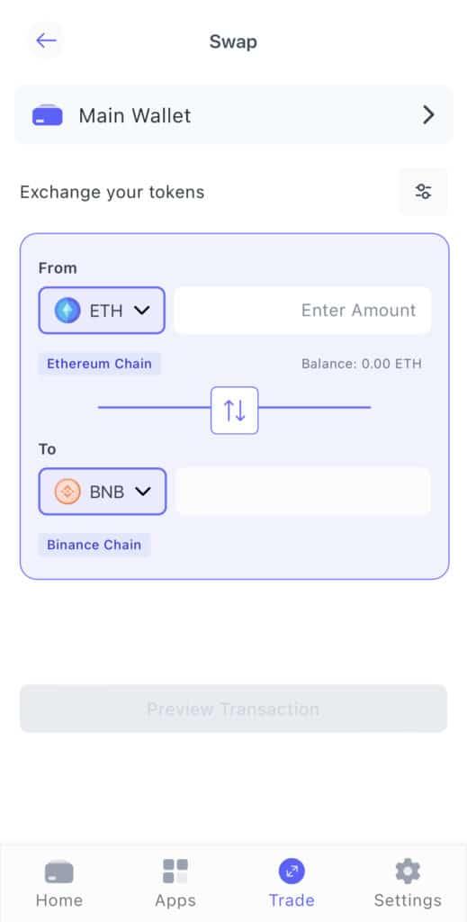 Swap cryptos on the best XRP wallet app.