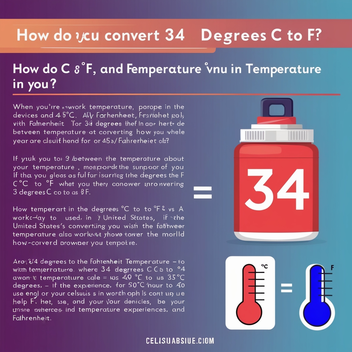34 degrees c to F 
