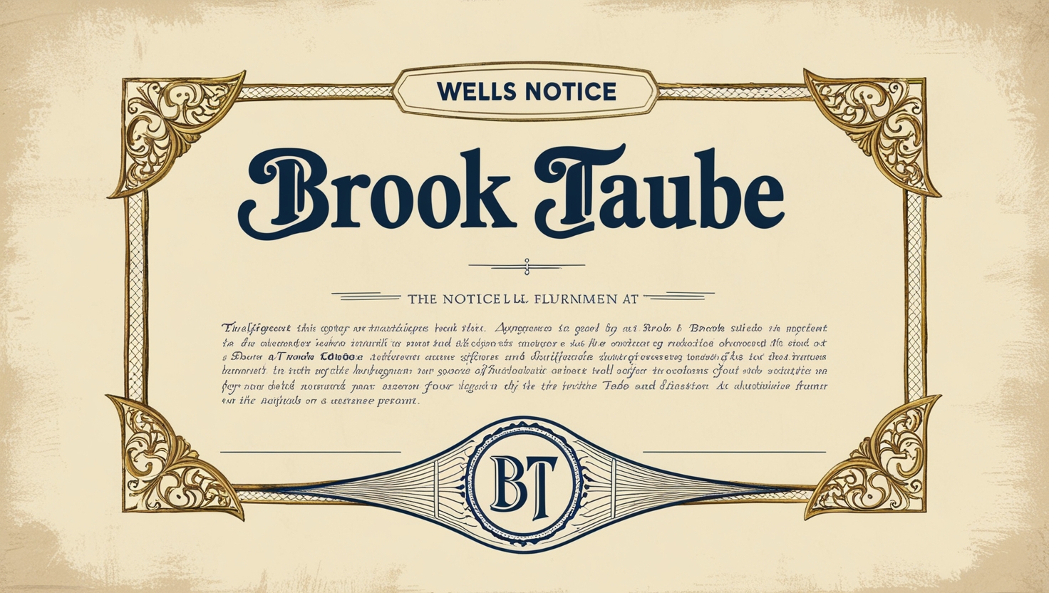 Brook Taube Wells Notice