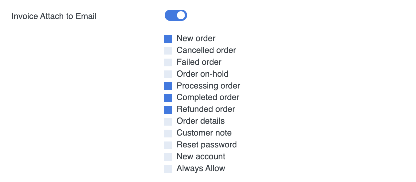 invoice attach to email