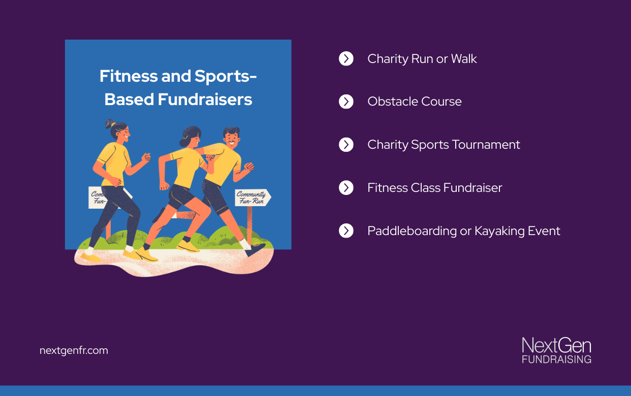 Fitness fundraising ideas infographic