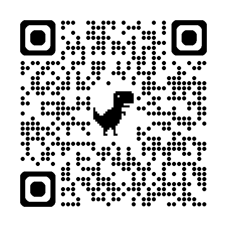 A qr code with a dinosaur