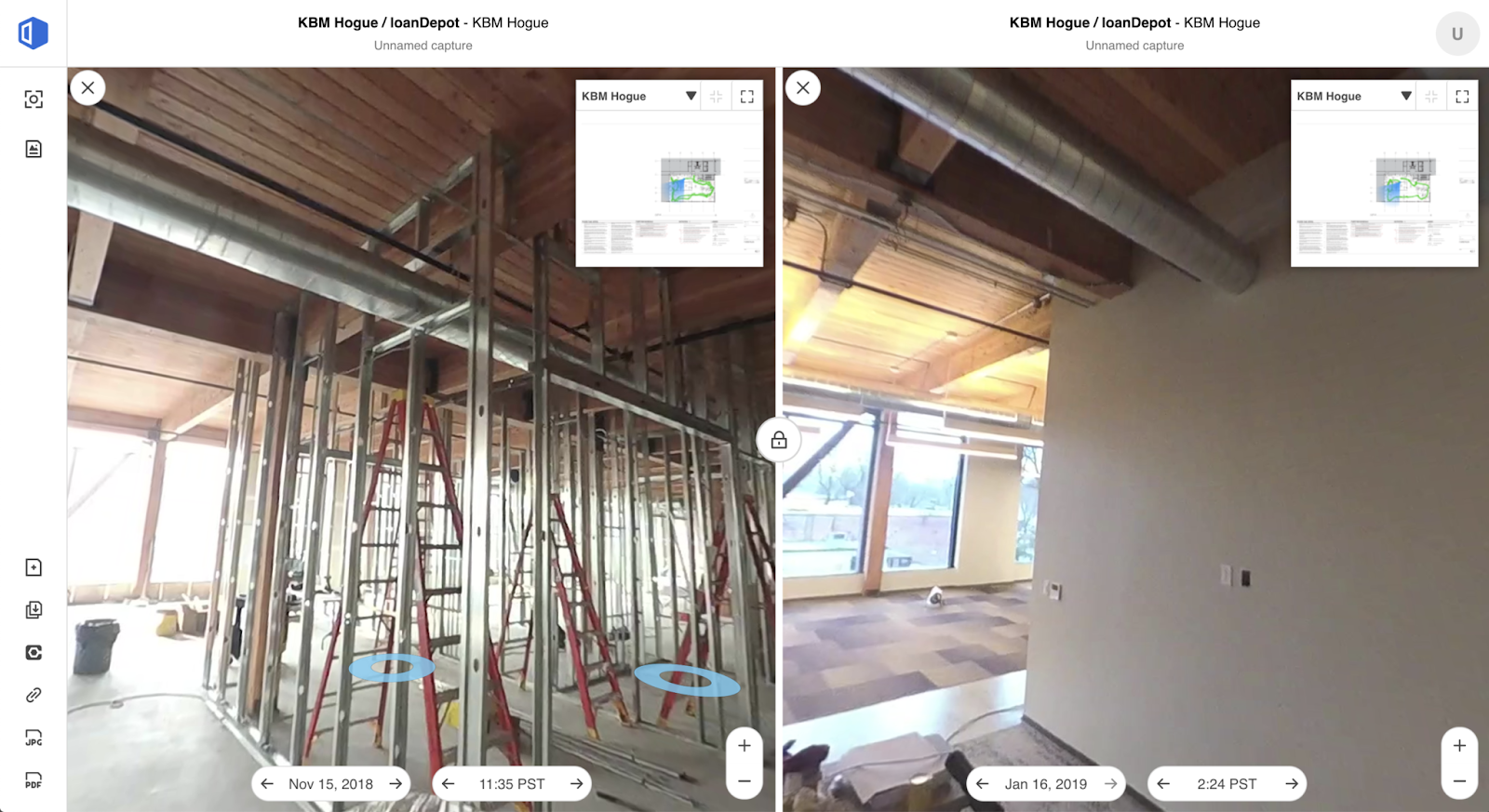 Screenshot of a visual review in a digital construction management tool