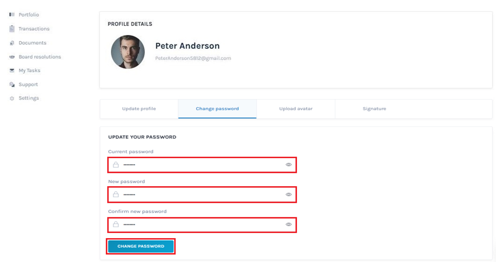 update password 