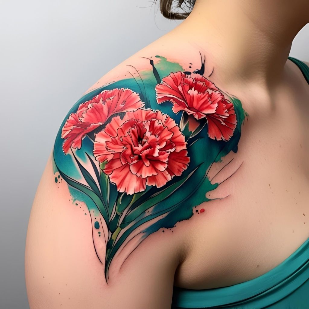 Red Carnation Tattoo