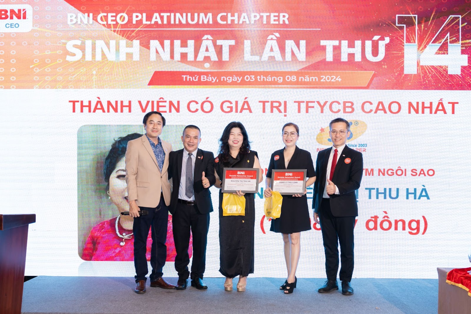 Vinh danh thành viên có giá trị TYFCB cao nhất Vinh danh thành viên có giá trị TYFCB cao nhất