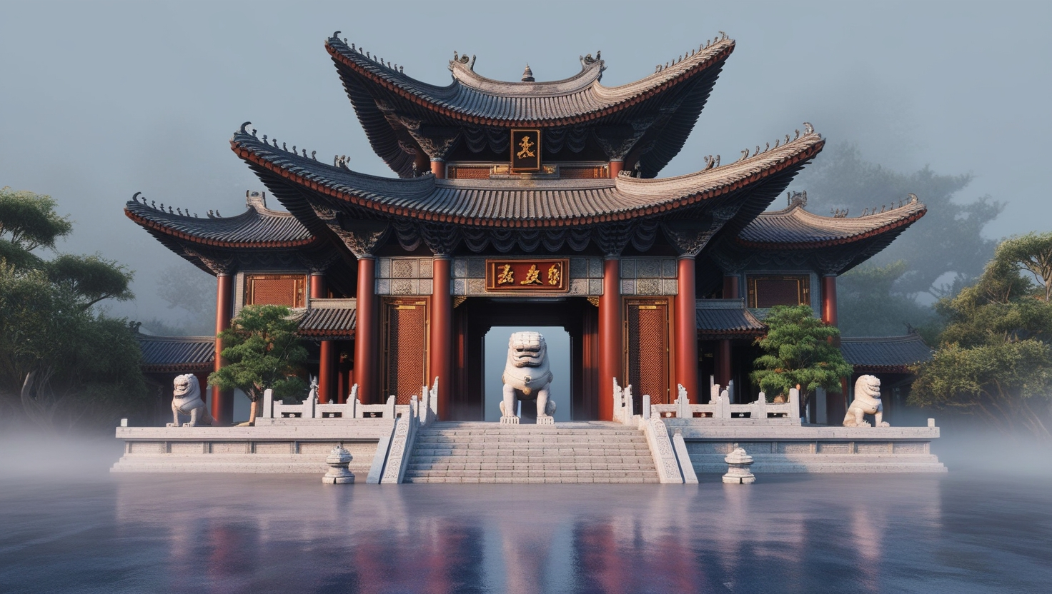  Shaolin Temple 3D Model Front View