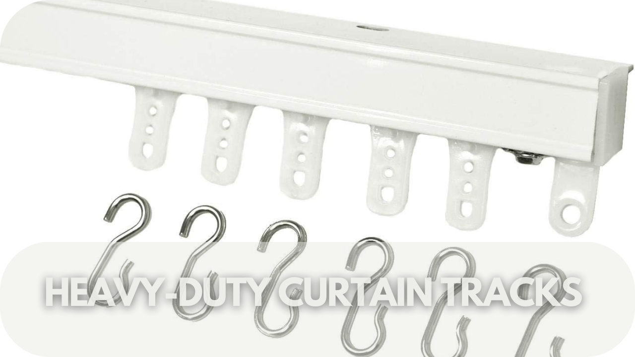 Sturdy heavy-duty tracks for supporting large, heavy curtains.