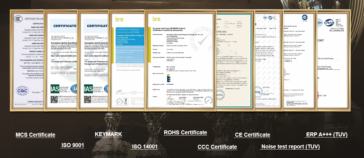 heat pump certificates