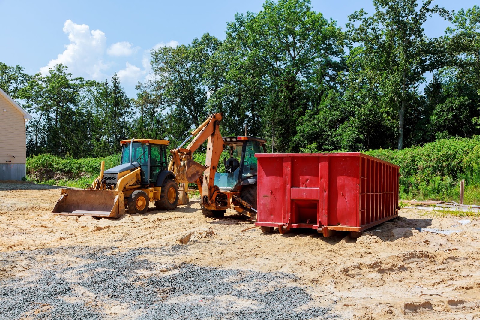 Dumpster on a construction site. 