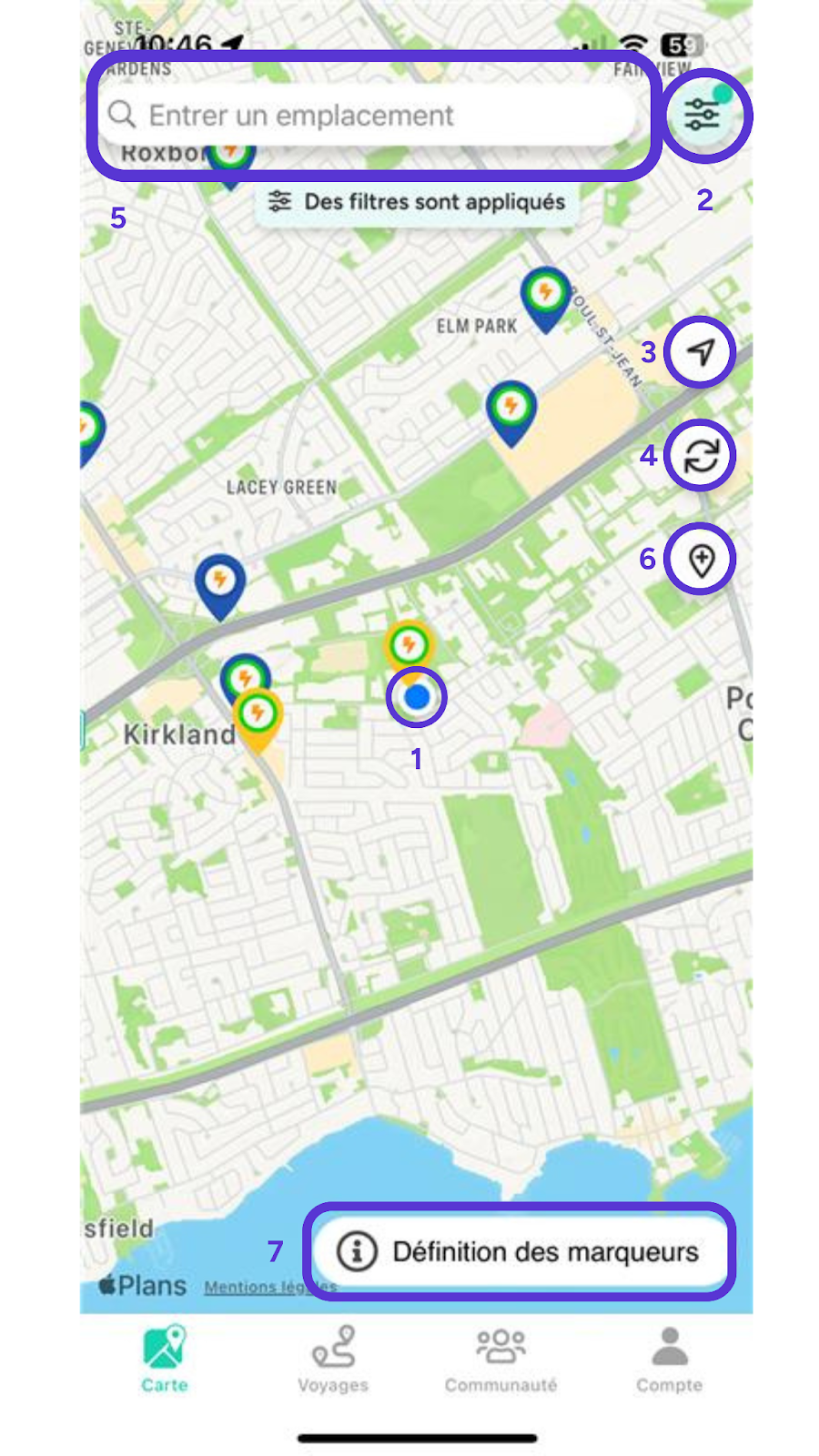 carte borne recharge voiture électrique gratuit