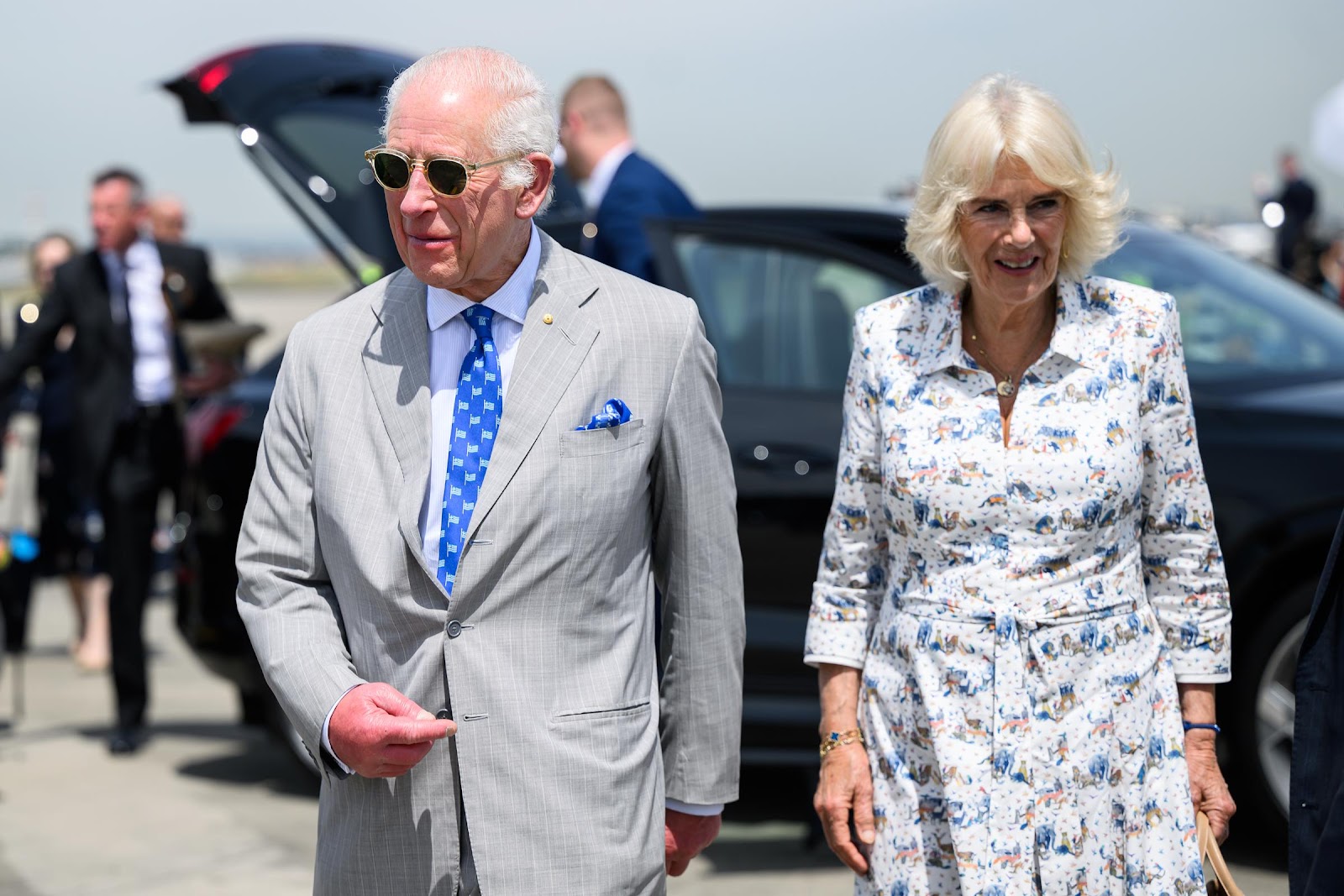 King Charles III and Queen Camilla at Sydney Kingsford Smith Airport on October 23, 2024, in Sydney, Australia. | Source: Getty Images