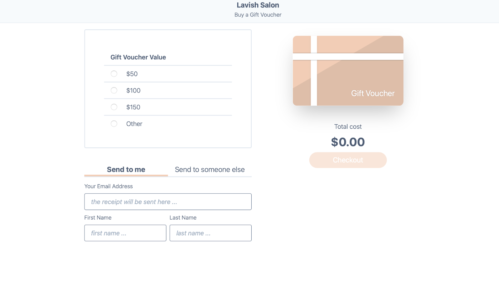 A screenshot of digital gift vouchers.