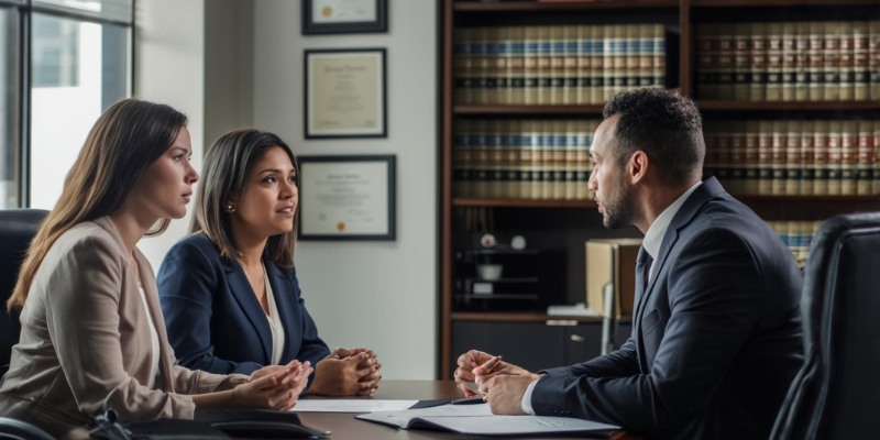 Attorney interviewing a witness to a client's car accident