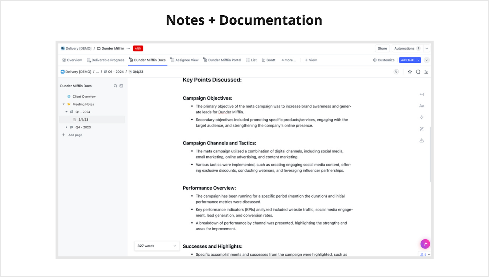 Agency Project Management System: Account Manager Notes + Documentation