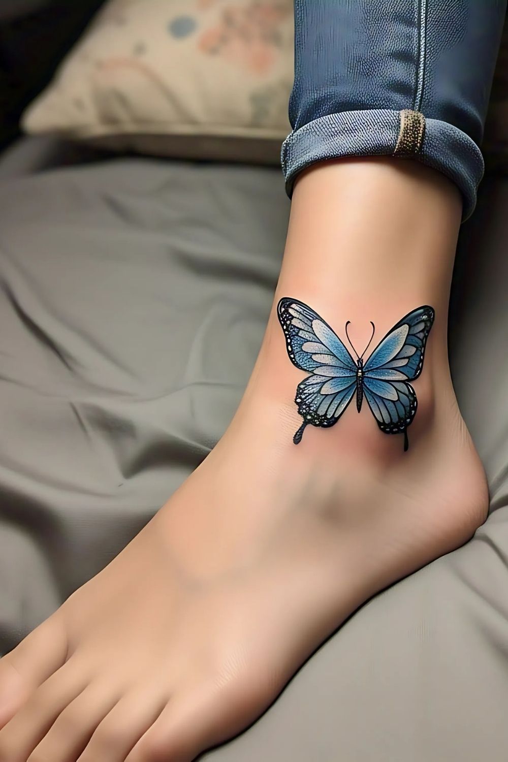Butterfly Ankle Tattoo