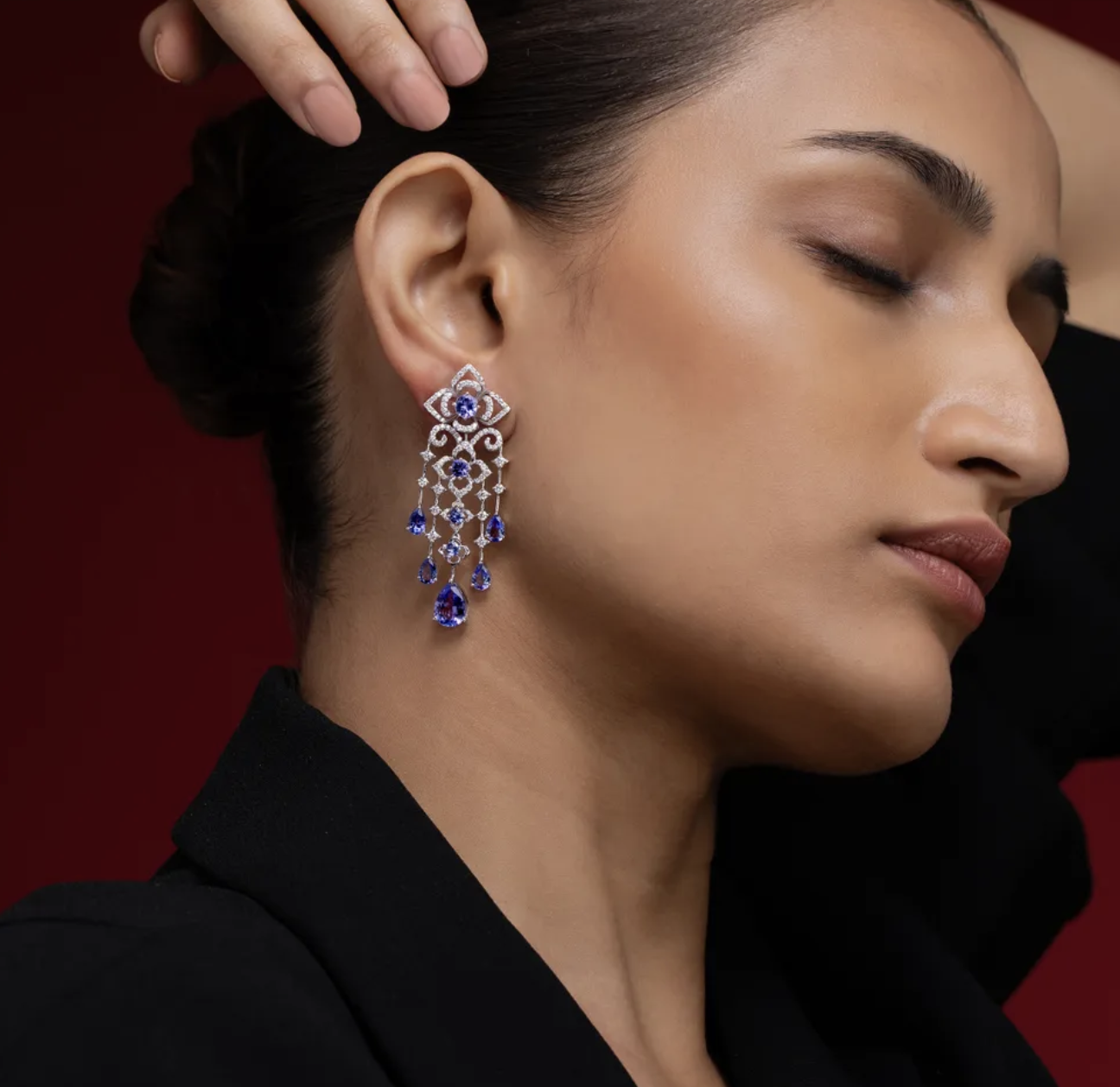 White Gold Tanzanite  earrings | CKC Jewellers Online