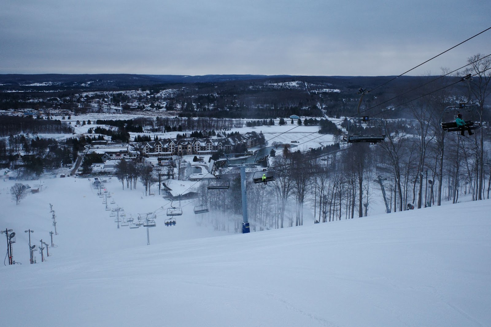 Snowy scene at ski resort