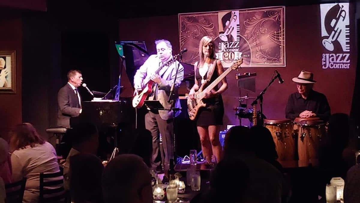 a band performing live at The Jazz Corner