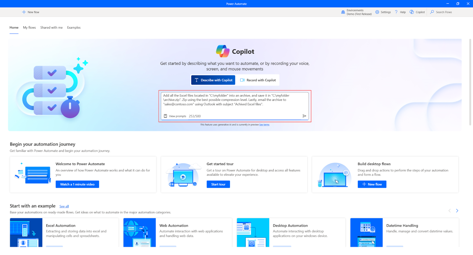 Power Automate and Microsoft Copilot use case