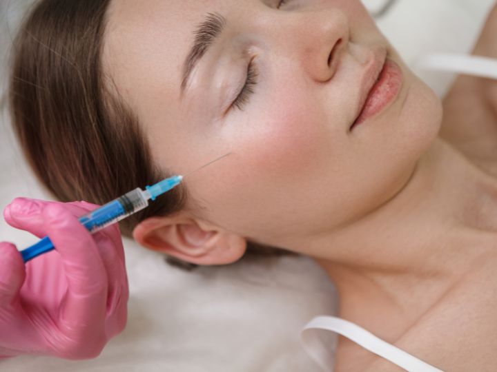 Woman getting a filler injection before after filler care