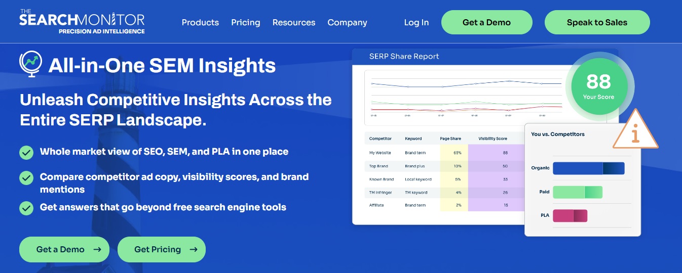 The Search Monitor is a powerful PPC spy too for SEO and SEM data. 