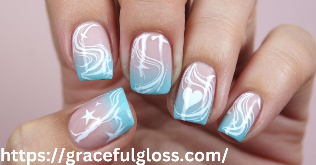 Swirled White Nails Tip Art 31 white tip french nails ideas