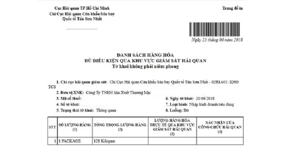 in mã vạch hải quan