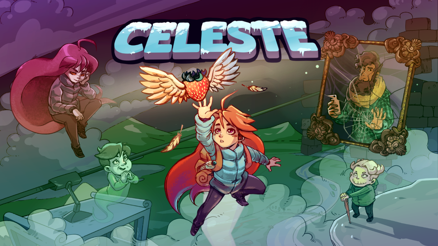 The Official Picture of Celeste featuring its characters, One of video games to play on Chromebook