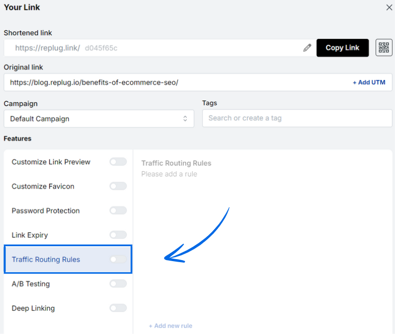 traffic routing rules