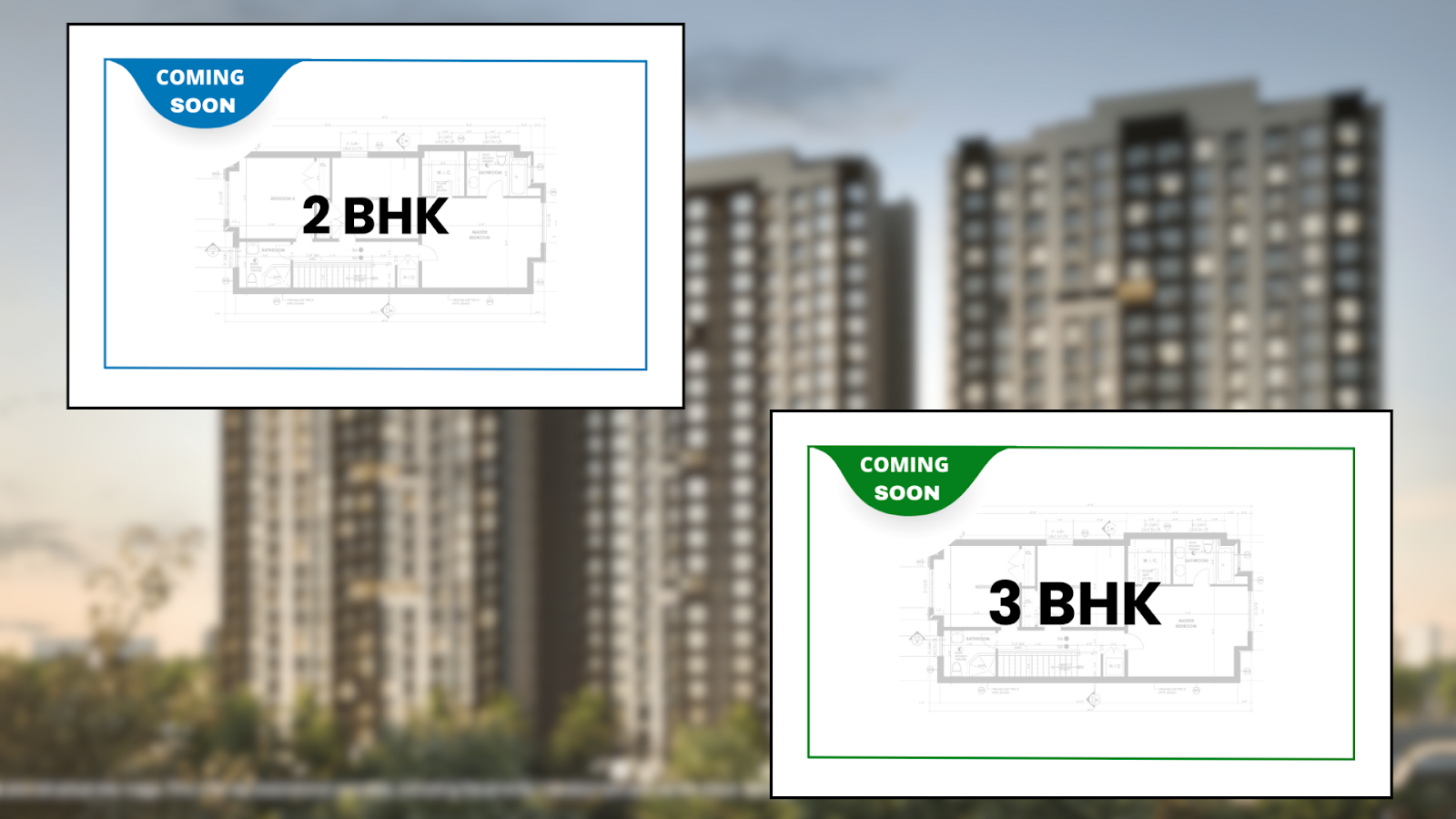 Godrej Serene floor plan and floor configuration of 2 and 3 BHK apartments.