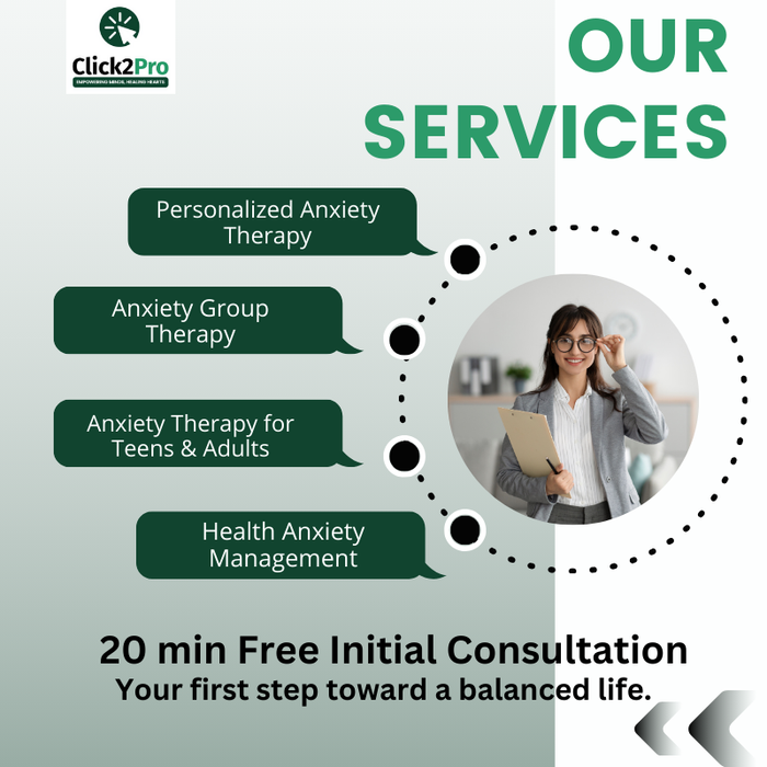 Discover personalized anxiety therapy, group sessions, and health anxiety care with a free consultation.