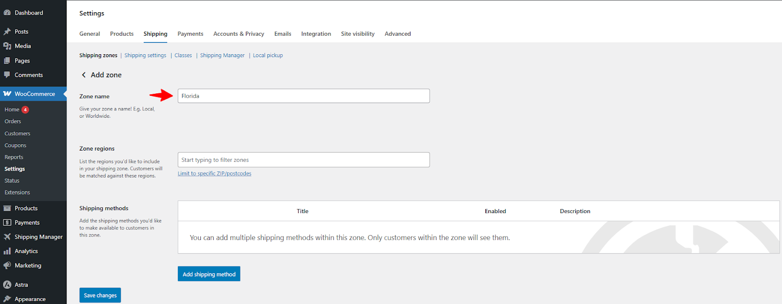 Providing zone related information in WooCommerce 