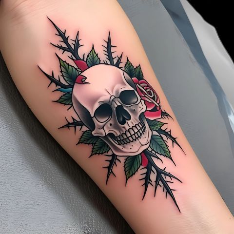 Rose and Skull Tattoo