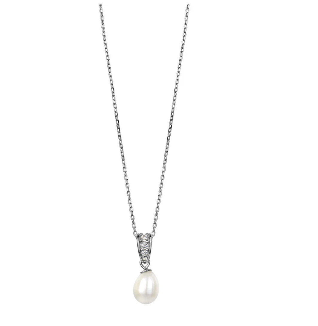 Sterling Silver Cubic Zirconia Pearl Drop Pendant $28.00 $70.00 (60% OFF)