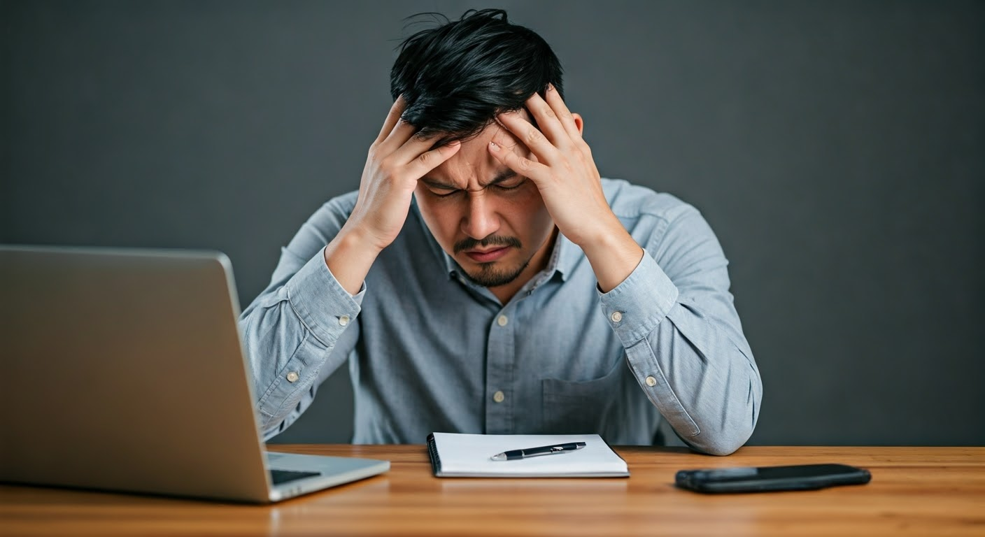 Person with neck pain headache