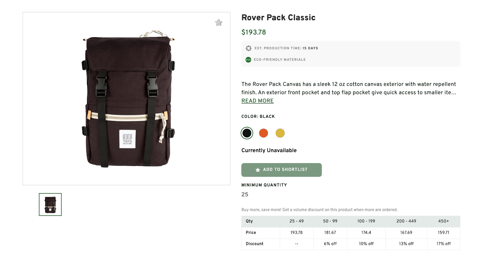 Rover Pack Classic – Black Canvas