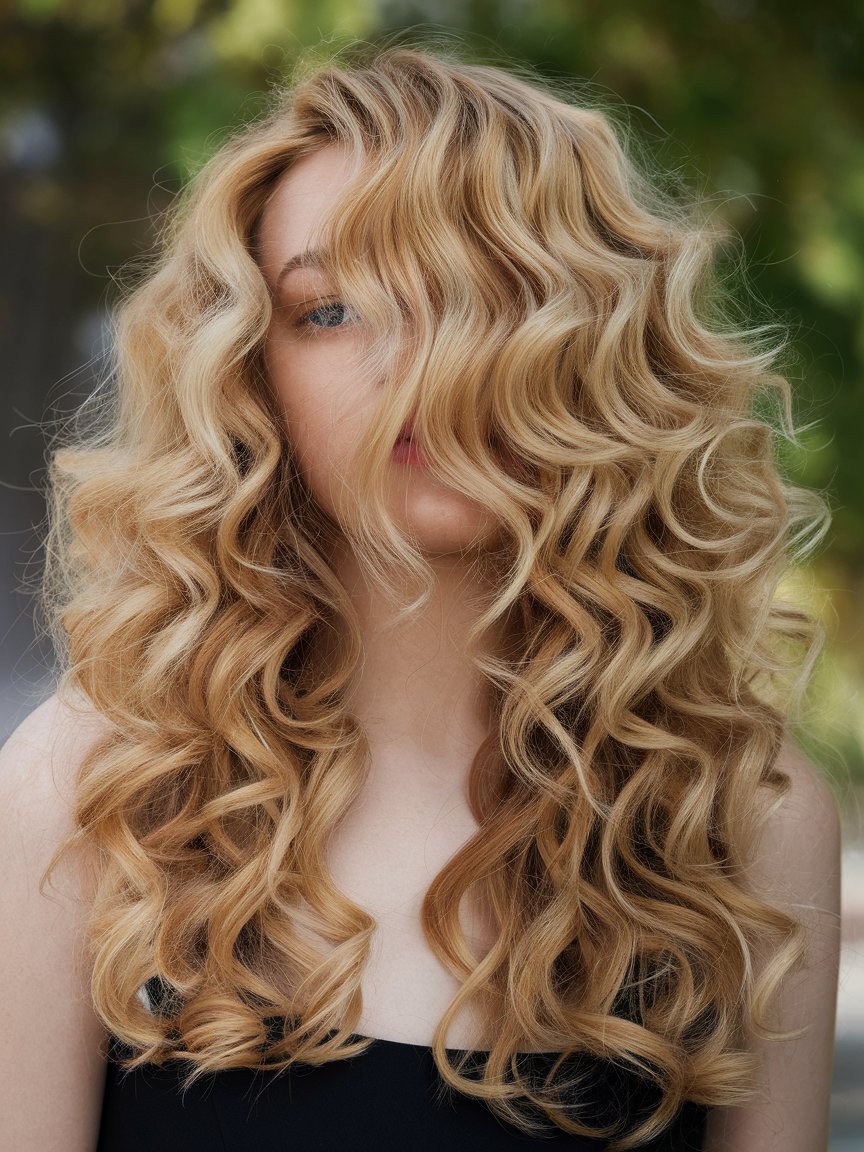 21. Cropped Honey Blonde Curls