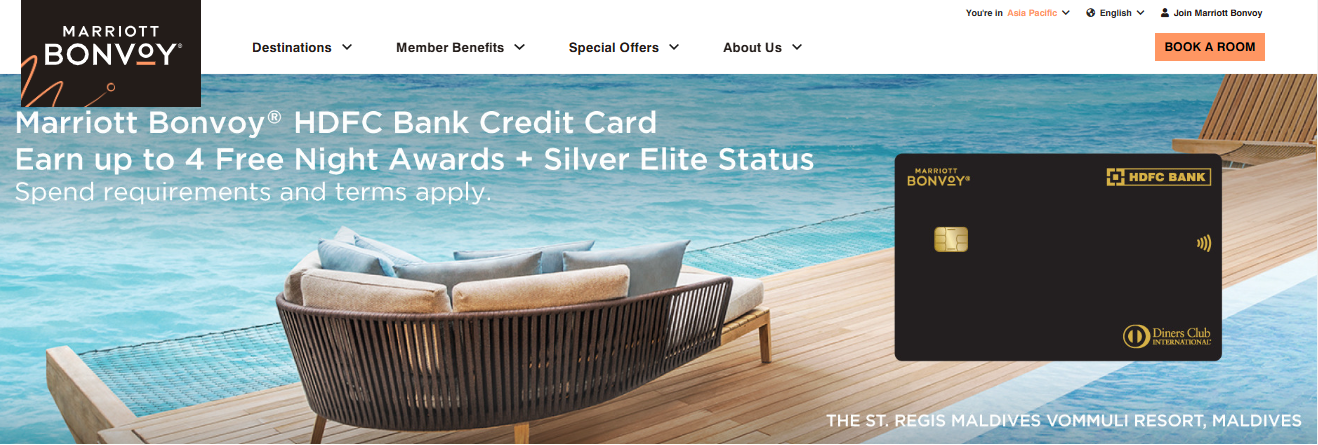 Marriott Bonvoy HDFC Bank Credit Card - loyalty program example