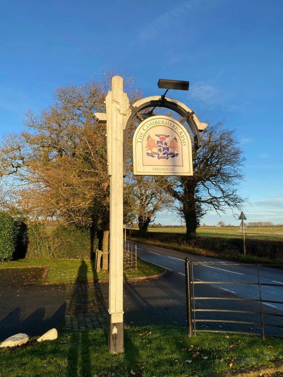 The Combermere Arms sign